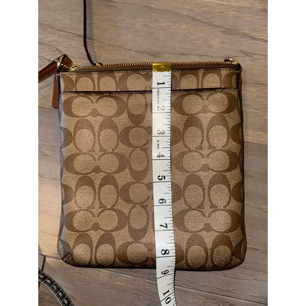 Coach Brown Logo Monogram Crossbody Purse - Picture 9 of 10